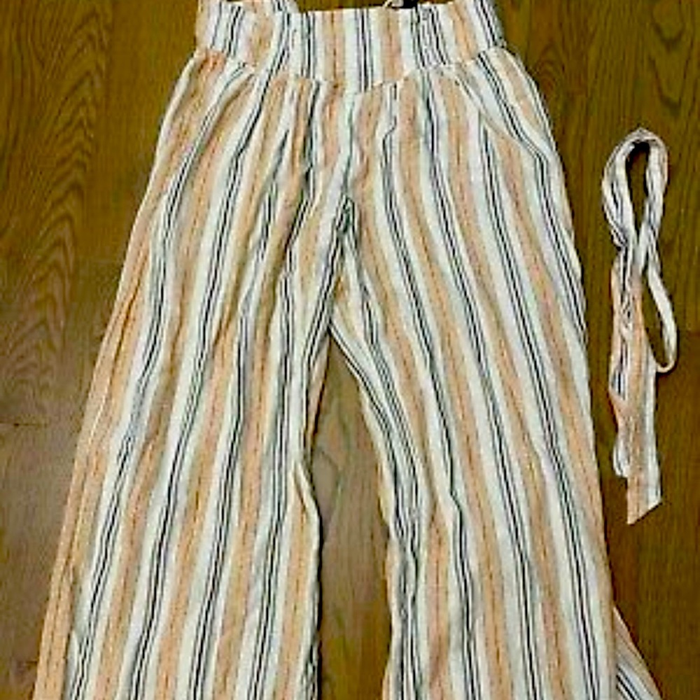 Palazzo pants with zipper, no stretch